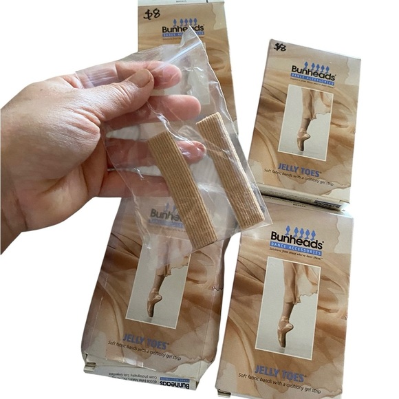 Bunheads Jelly Toes Soft Fabric Bands w/ comforting gel strips & spacers ballet - Picture 4 of 6